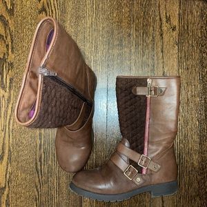 Isaac Mizrahi Brown Moto Boots Sz 37